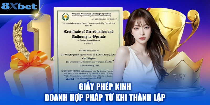 Danh mục giấy phép hoạt động của 8XBET